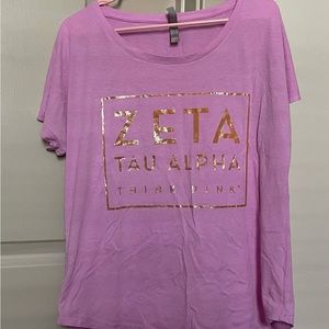 Zeta Tau Alpha Think Pink Shirt Sz LARGE ZTA Women’s